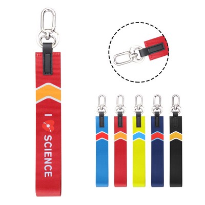 1 1/4" Polyester Wrist Lanyard Keychain Strap W/ Key ring